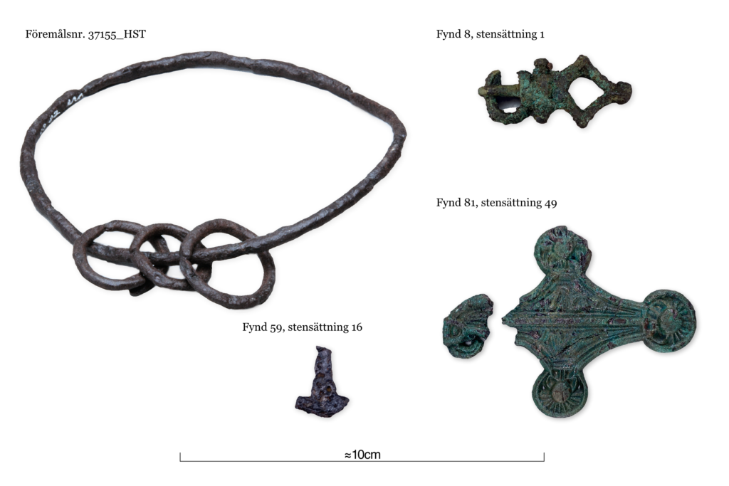 En bild på olika föremål fotograferade mot en vit bakgrund.