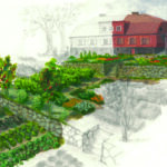 En malmgård med trädgård